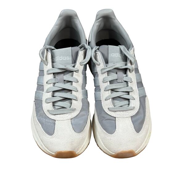 ADIDAS Run 70S 2.0 Sneakers Shoes White Gray SIlver Nylon Suede Fashion Womens 9 - Picture 2 of 9